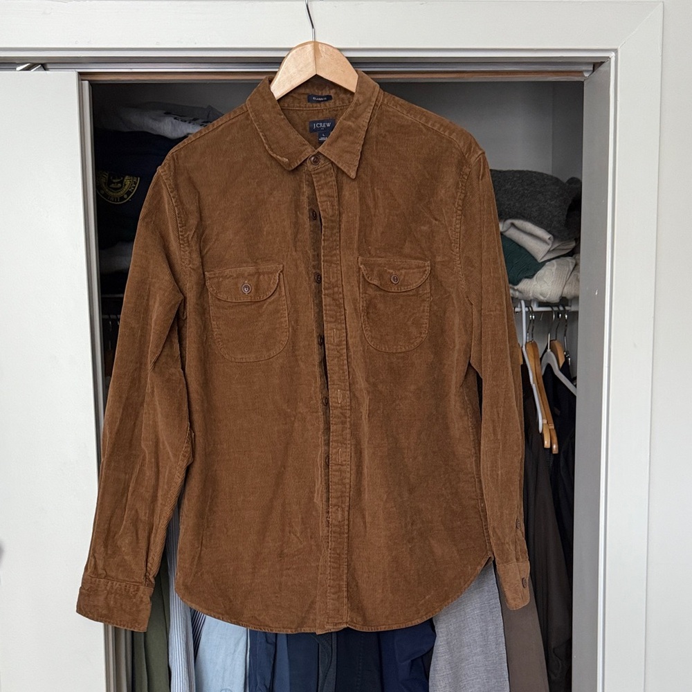 J. Crew Brown Corduroy Button-Up Shirt